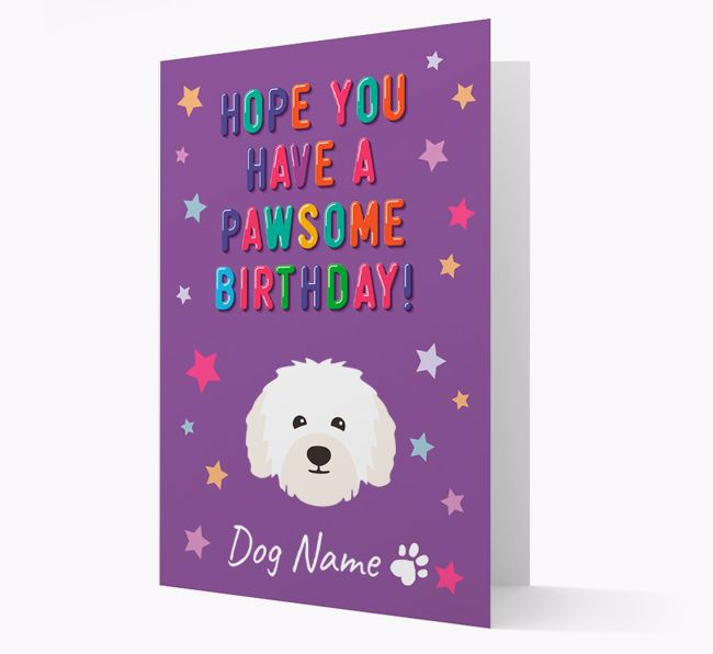 Personalised Card 'Hope You Have A Pawesome Birthday' with {breedCommonName} Icon